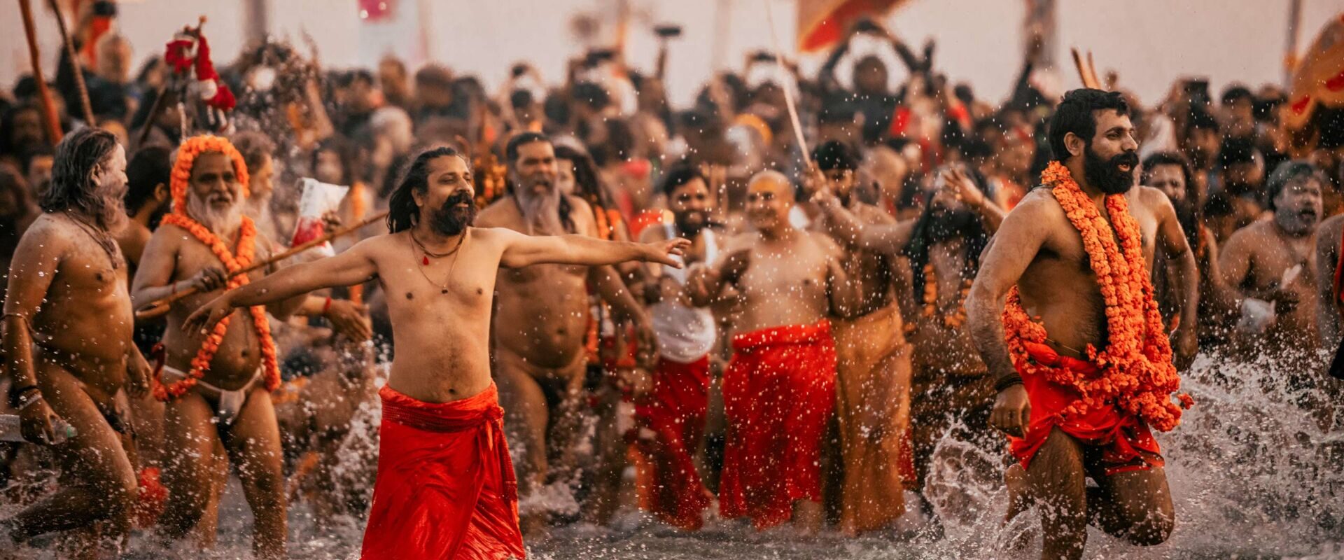 Numerous sadhus walking in processions and taking a holy dip at the start of every Kumbh Mela is a spectacle. (Photo courtesy Remote Lands)