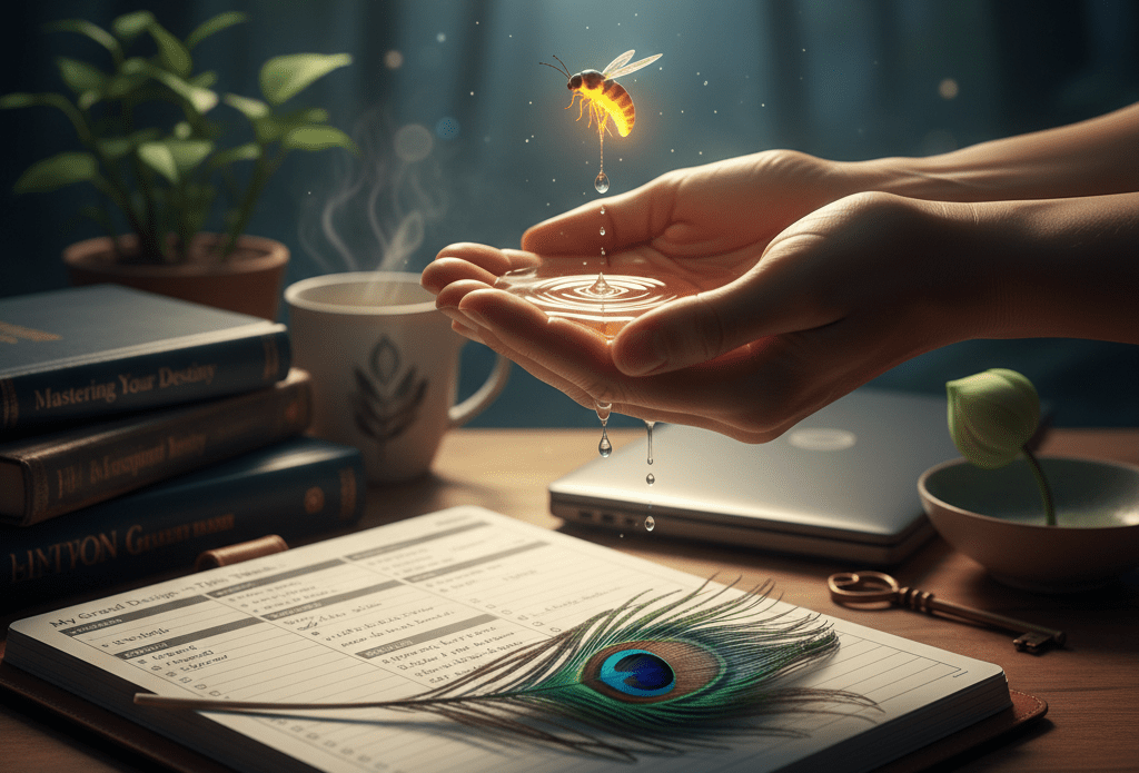 A golden spark of surprise—life’s quiet reminder that wonder often lands softly in our palms when we least expect it.