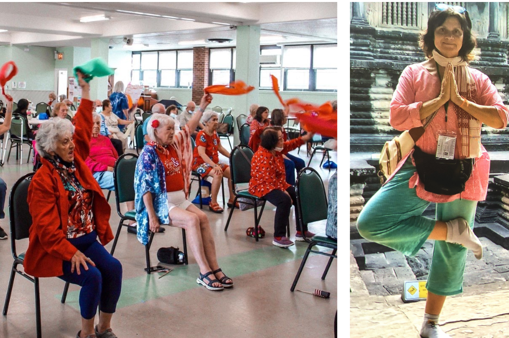 Anne Moffat teaches chair yoga